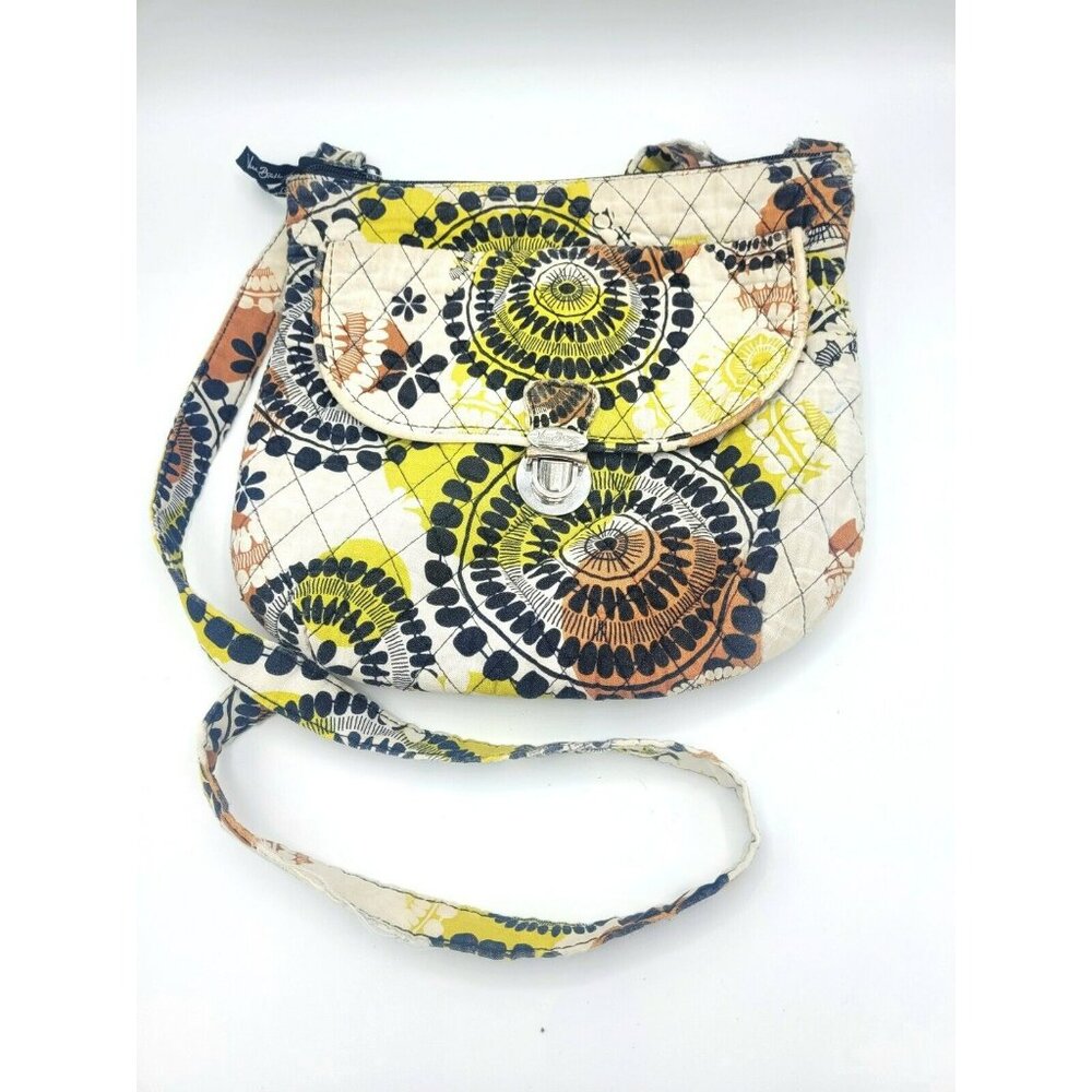 Vera Bradley Cocoa Moss Saddle Hipster Crossbody Handbag Zip Closure Retired